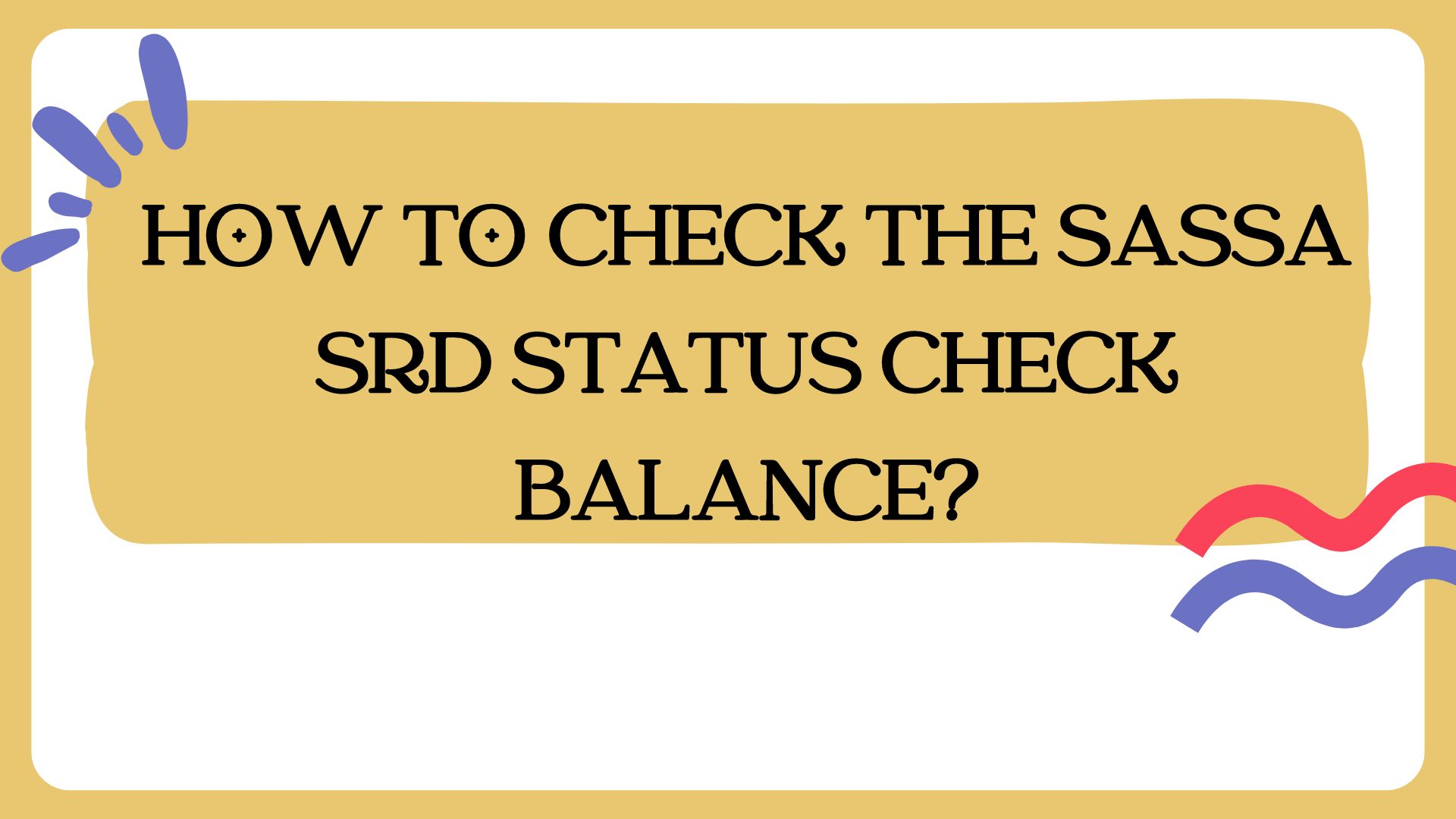 How to check the SASSA SRD Status Check Balance