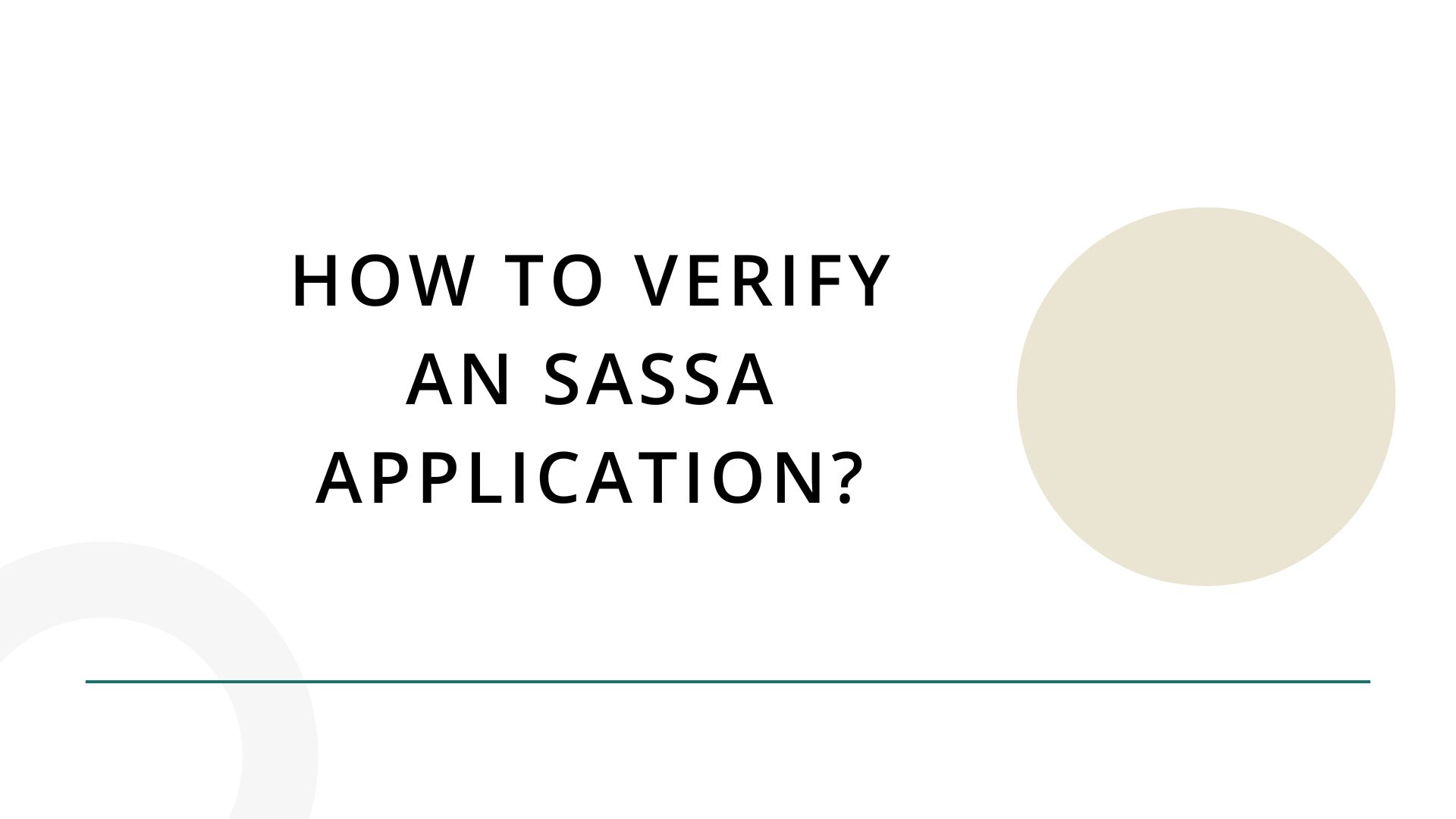 How to verify an SASSA application